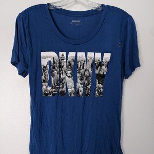 Blue DKNY Logo (City Skyline) T-Shirt